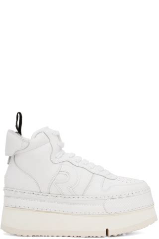 R13: White Riot Leather Sneakers | SSENSE