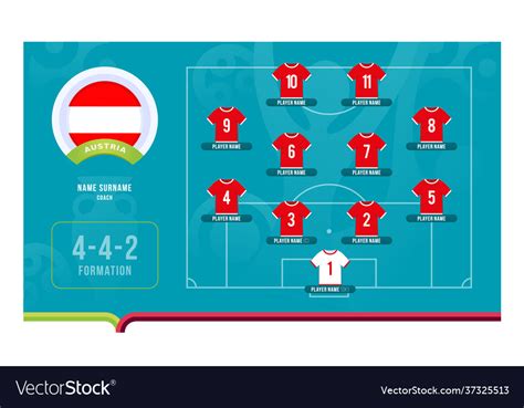 Österreich Line up Fußball 2020 Turnier Final Vektorbild