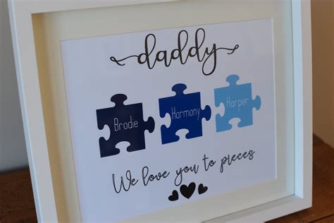 Personalised Fathers Day Frame For Dad Fathers Day Gift Daddy We Love