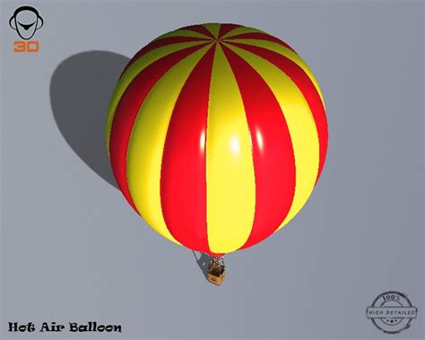 Hot Air Balloon 3D Model 50 3ds Fbx Max Obj Free3D