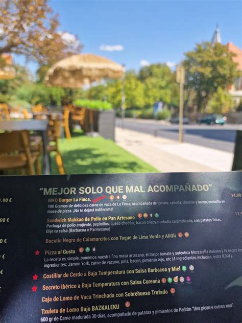 Menu at Makkao San Lorenzo restaurant, San Lorenzo de El Escorial