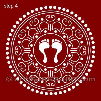 This Page Provides Lakshmi Pada Rangoli Designs With Title Lakshmi Pada