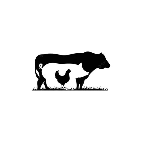 Premium Vector Cow Pig Chicken Farm Logo Vector Icon Illustration