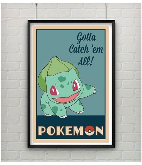 Pokemon Art Print Vintage Inspired Pokemon 11x17 Art Print Retro