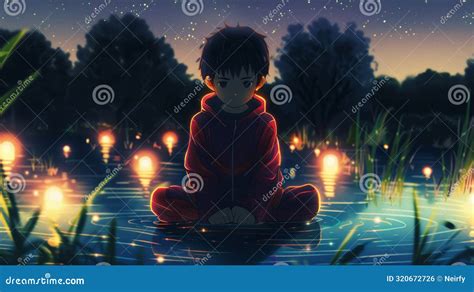 Anime Boy Dreaming at Night Stock Photo - Image of sunrise, dreaming ...