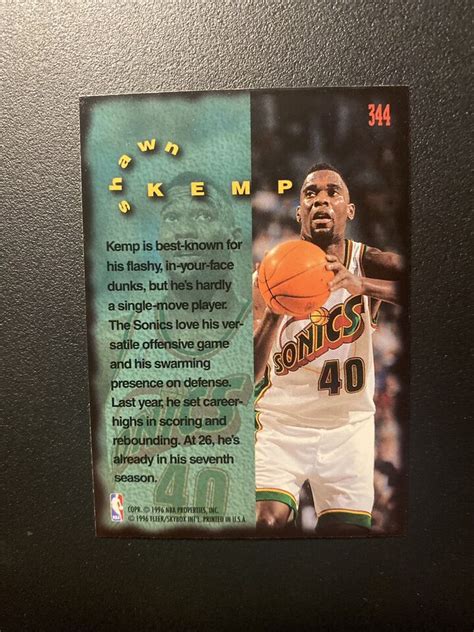 Fleer Firm Foundation Shawn Kemp Seattle Supersonics Ebay