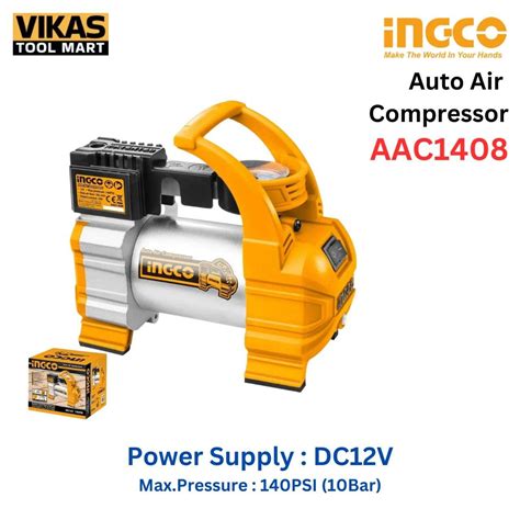 Ingco Aac Auto Air Compressor Set Vikas Tool Mart