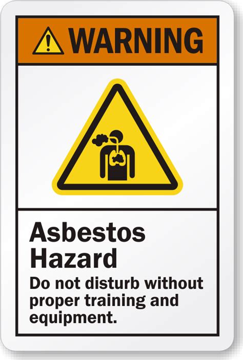 Asbestos Hazard Do Not Disturb Without Training Label SKU LB 2442