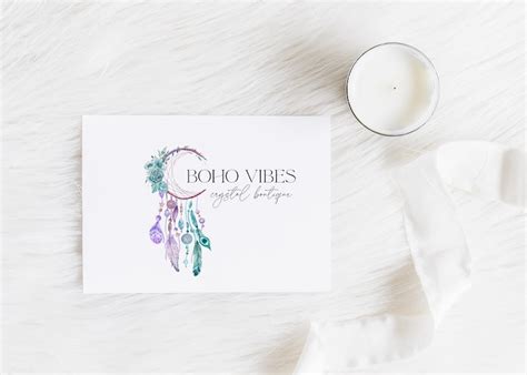 Premade Logo Design Modern Boho Logo Watermark Boutique Etsy