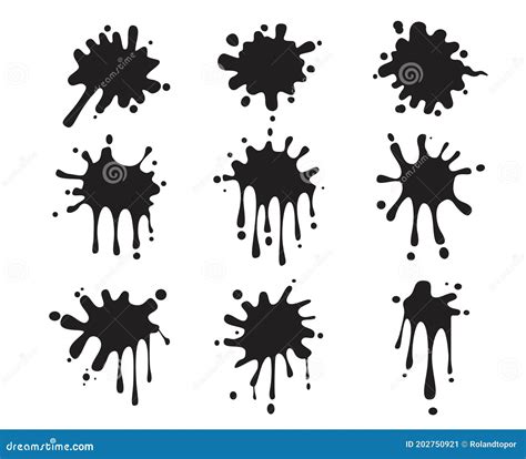 Black Splash Isolated on Transparent Background. Vector Illustration Stock Vector - Illustration ...