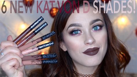 All 6 Brand New Kat Von D Lipstick Shades Swatches Youtube