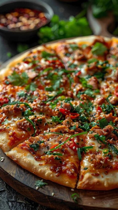 Peking Duck Pizza: Thin-crust Topped with Shredded Duck, Hoisin Sauce ...