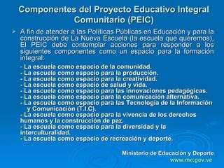 Proyecto Educativo Integral Comunitario Peic Ppt