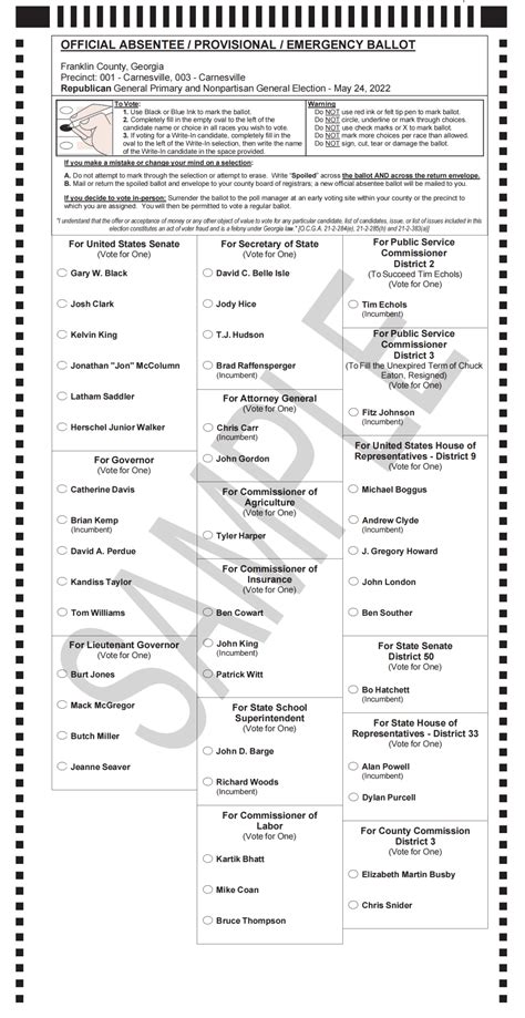 Franklin County Sample Ballots For May Election Wlhr