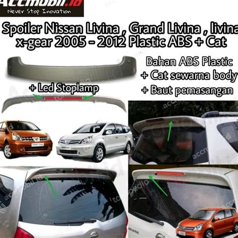 Jual Spoiler Nissan Grand Livina Nissan Livina Plastik Plus Lampu Dan