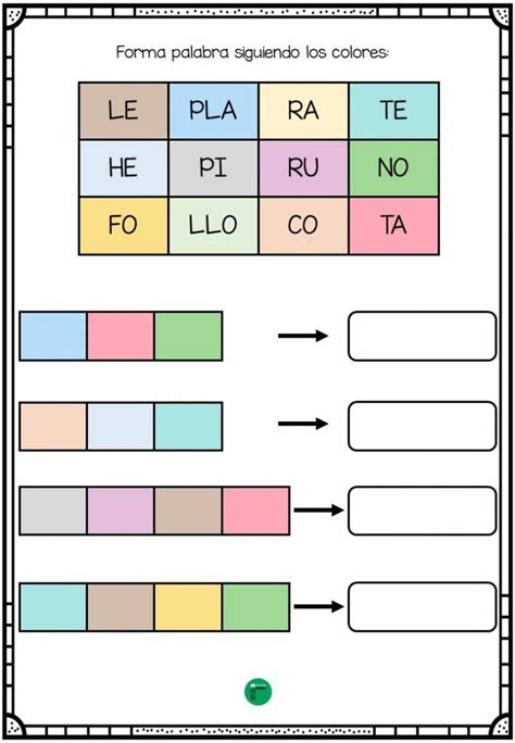 Formamos Palabras A Partir De Un C Digo De Colores Con S Labas En