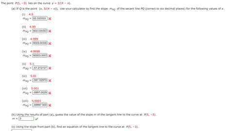 Solved The Point P 5 3 Lies On The Curve Y 3 4 X