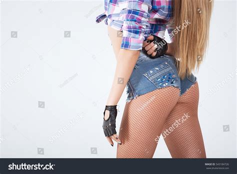 Beautiful Female Ass Denim Shorts Stock Photo Shutterstock