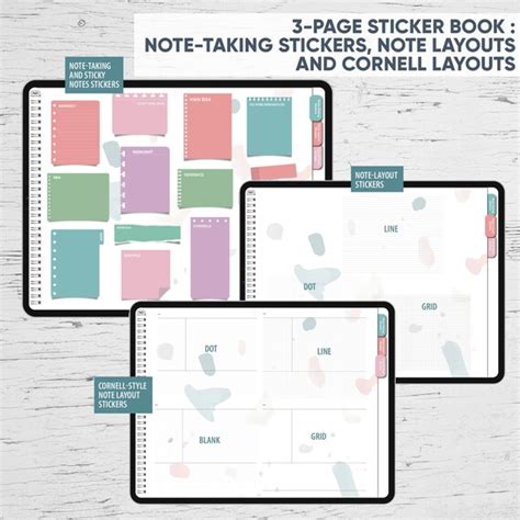 Paper For Goodnotes Noting And Note Layouts Stickers With Cornell