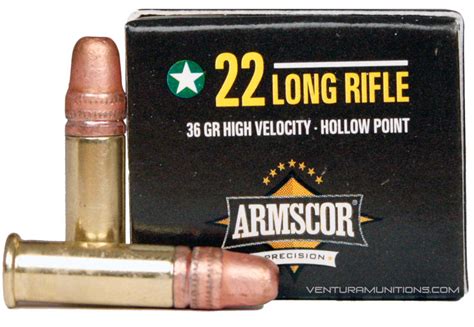 Armscor 22lr High Velocity 36gr Hp Ammo 50 Rounds Ventura Munitions