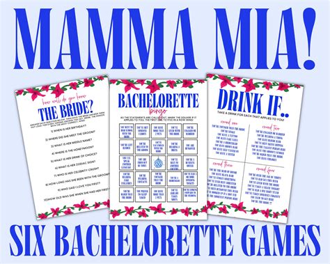 Editable Mamma Mia Themed Bachelorette Party Template Games Etsy