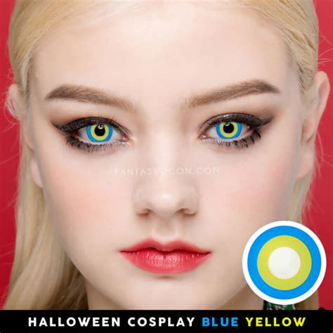 Halloween cosplay Blue Yellow contacts | Anime Lenses – fantasy-icon