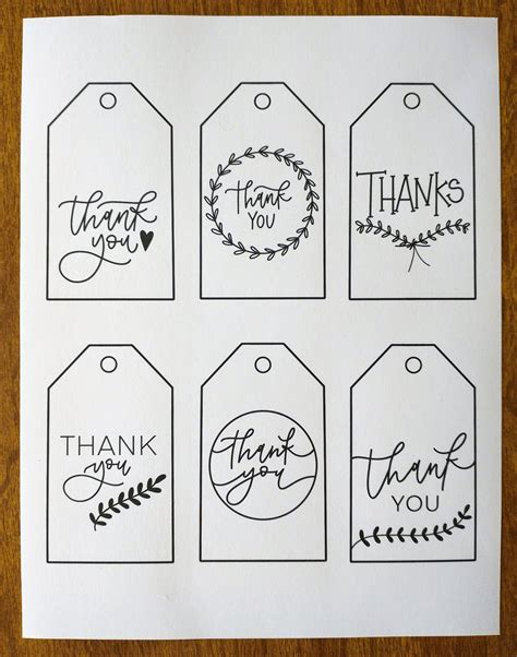 Thank You Gift Tags Thank You Printable Tag Printable Gift Tag Hand