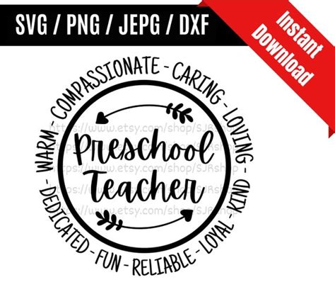 Preschool Teacher Svg Preschool Svg Teacher Appreciation Etsy