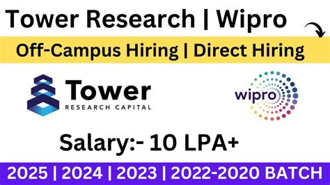 Wipro Off Campus Hiring Tower Research Hiring 2025 2024 2023 2022 2020 Batch 10 Lpa