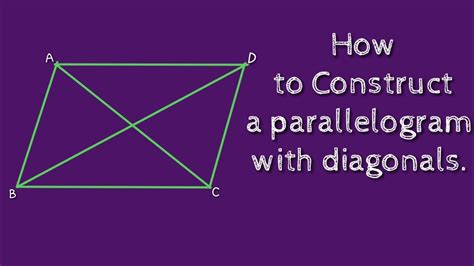 How To Draw A Parallelogram With Diagonals Shsirclasses Youtube