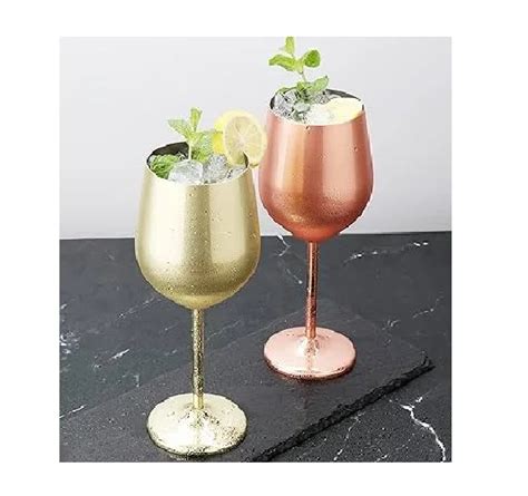 Golden Copper Finished Modern Design Brass Goblet Wine Glass In