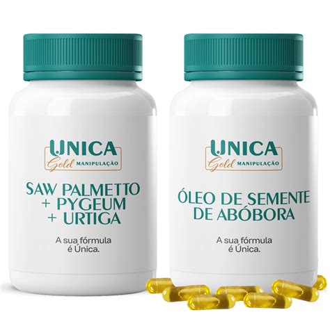 Combo Saw Palmetto Pygeum Urtiga e Óleo de Abóbora 120 Cápsulas