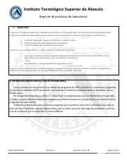 Reporte De Practica Programaci N Basica U Pdf Instituto Tecnol Gico