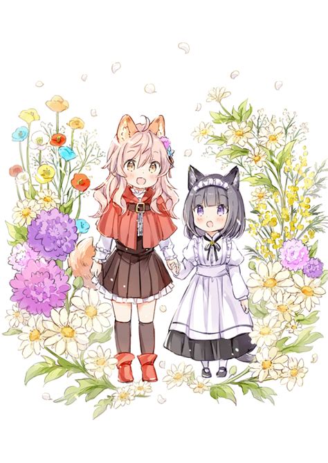 Wolf and Cat [Original] : r/WholesomeSmols