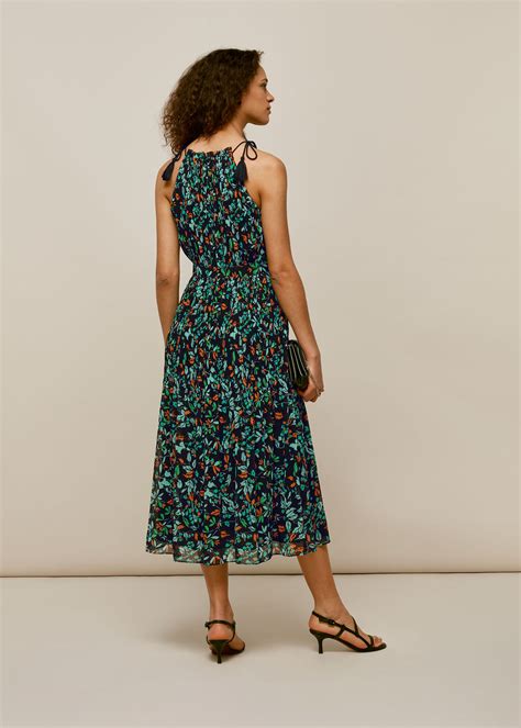 Bluemulti Forest Floral Halter Dress Whistles