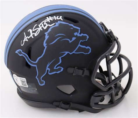 Amon Ra St Brown Signed Lions Eclipse Alternate Speed Mini Helmet