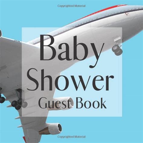 Baby Shower Guest Book Airplane Pilot Travel Adventure Sky Theme