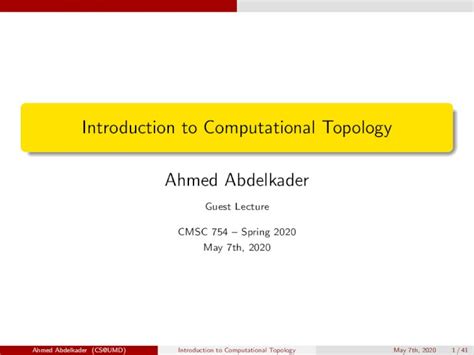 Pdf Introduction To Computational Topology