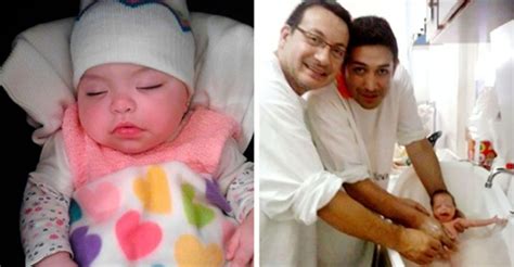 Casal gay adota bebê HIV que foi rejeitada por 10 famílias Olívia é perfeita