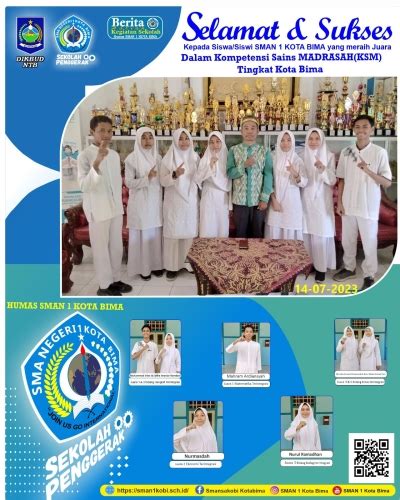 Selamat Untuk Siswa Sman Kota Bima Juara Kompetisi Sains Madrasah