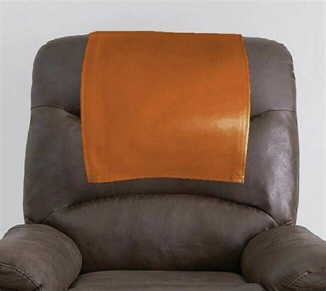 Genuine Lambskin Leather Recliner Chair Headrest Cover Furniture Protector Loveseat Cover Tan