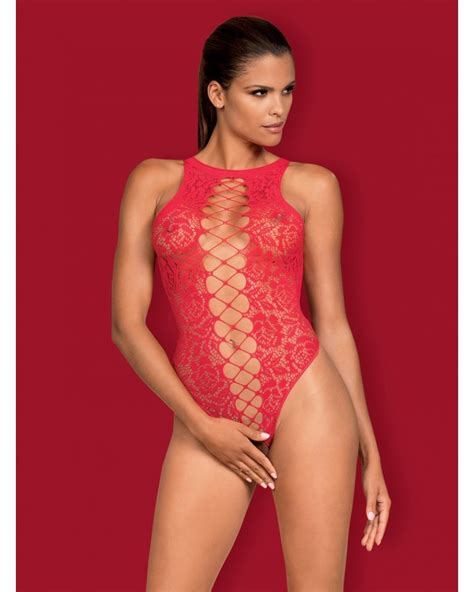 Sexy Body Rosso Aperto Stretch Microrete B120 Obsessive Lingerie