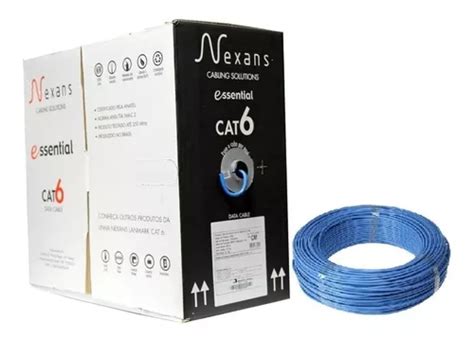 Cabo De Rede Cat6 Azul Essential 6 Nexans Lance 100m