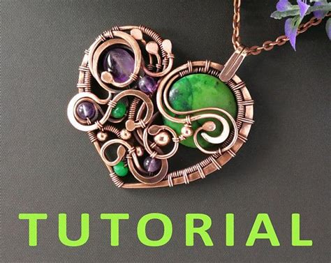 Mother S Day Gift Diy Wire Wrap Heart Pendant Tutorial Wire Weaving