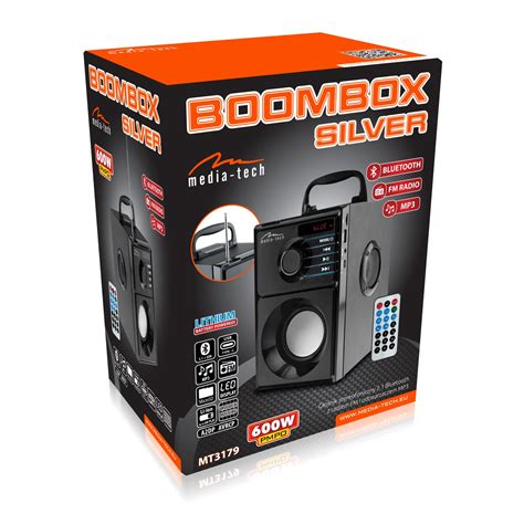 Boxa Portabila Wireless Media Tech BOOMBOX BT SILVER MT3179 Radio FM