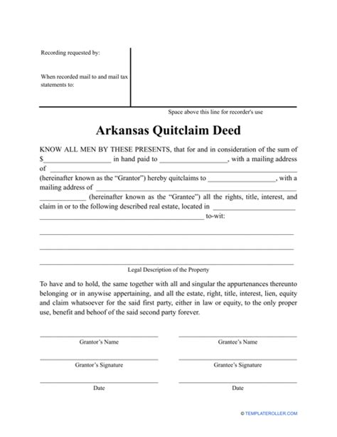 Arkansas Quitclaim Deed Form Fill Out Sign Online And Download Pdf Templateroller