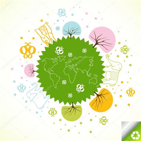 Ecología Verde Planeta Vector Concepto Fondo Stock Vector By ©krabata