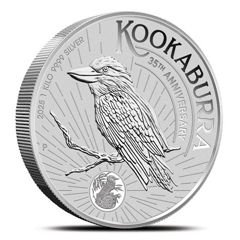 Kilo Australian Silver Kookaburra Coin Bu L Bgasc