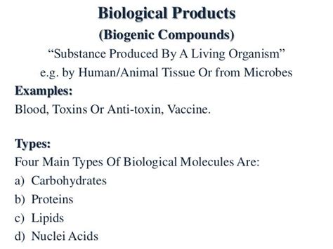 Introduction To Biological Products Vbiotechnological Productsvand The