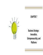 Week Chp Business Level Strategy Innovation And